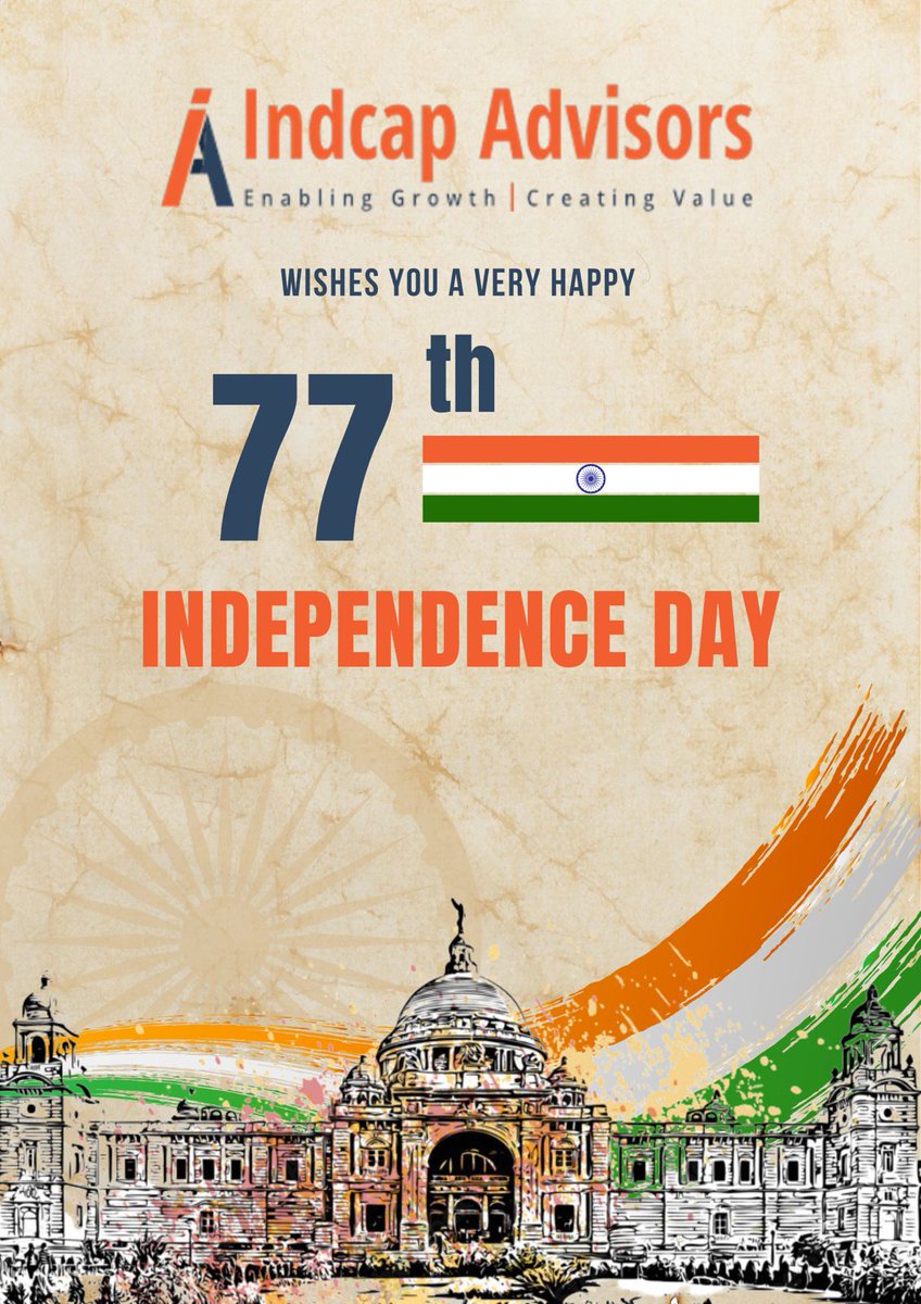 indcapadvisors's tweet photo. Happy Independence Day https://t.co/n5lGV2Jbgn