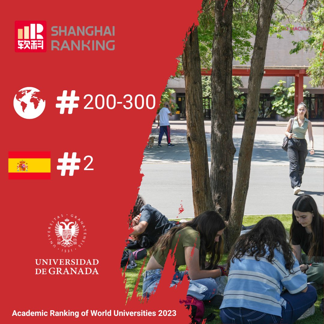 📢 Recién actualizado el Ranking #ARWU 2023 #ShanghaiRanking de mejores universidades del mundo. 🔝 Un año más, la #UGR se sitúa entre las 300 mejores y destaca como la 2ª Universidad de España 

ℹ️shanghairanking.com/rankings/arwu/…
