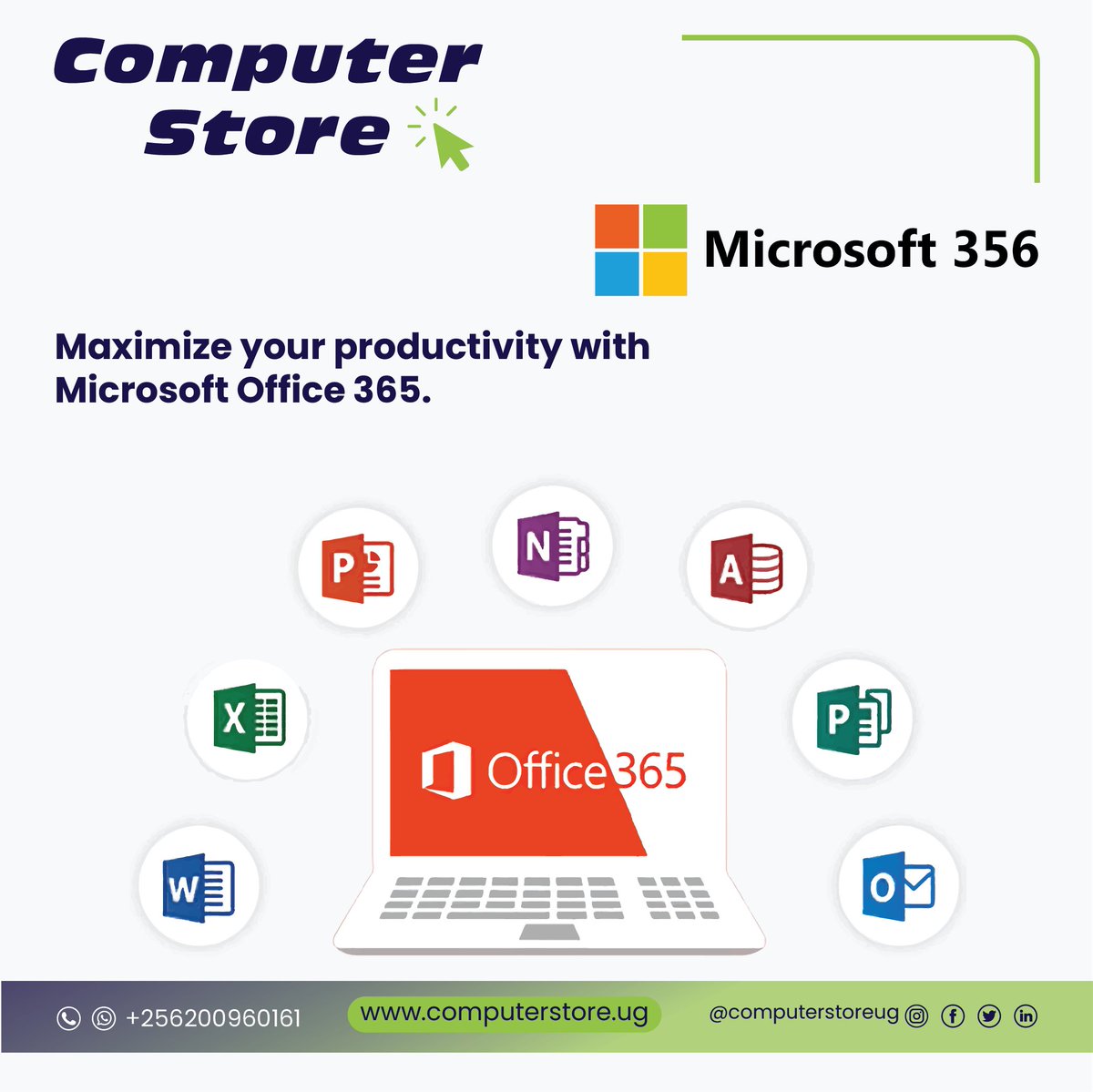 Ready to turn 'busy' into 'productive'? 🔄📊 Microsoft Office 365 is the transformation you need to make it happen. 💼🚀

Get in touch today to learn more.

Call +256200960161 or email us at info@computerstore.ug
#NextGenerationITSolutions #Microsoft #Office365