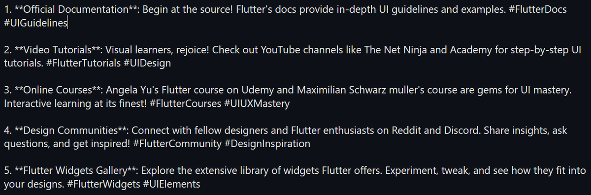 geekharsh2004's tweet image. 🎨 Elevate Your UI Skills with Flutter!
Ready to craft beautiful app interfaces? 📱✨ Here's where to dive in. Unleash your creativity, one widget at a time! 🚀🖌️ #FlutterUI #AppDesign #UIInspiration #FlutterDocs #UIGuidelines
#FlutterTutorials #UIDesign
#FlutterCourses