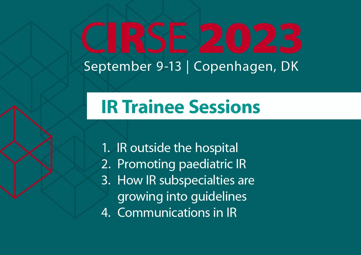 ETF_IRtrainees's tweet photo. 📢 The #ETF proudly presents four #IRTraineeSessions featured in the #CIRSE2023 trainee programme.
The session will take place September 9-12, from 10:00-11:00 in Auditorium 12.
➡️ Learn more: https://t.co/f2TYNrWdph
#CIRSEsociety #IRTrainees #interventionalradiology #IRad https://t.co/6qU1aa7GI0