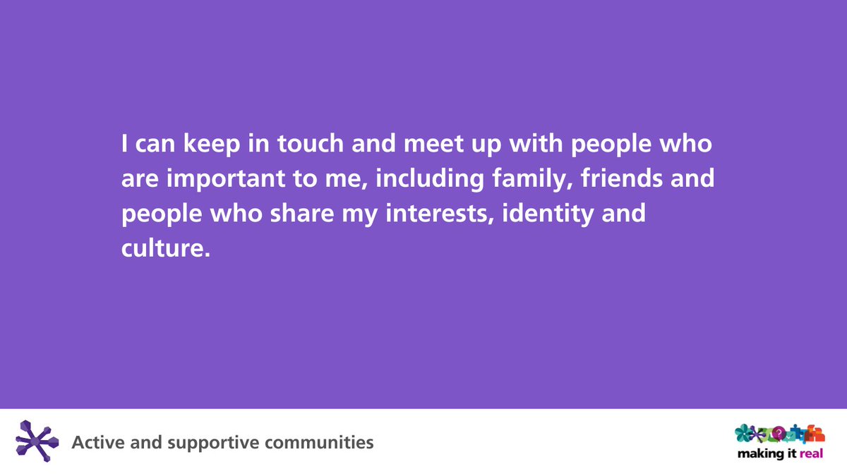#MakingItReal I Statements describe what good #PersonalisedCare and support look like from the perspective of those of us who draw on #care and support.

They are an excellent way for organisations to ensure they are meeting those priorities.
