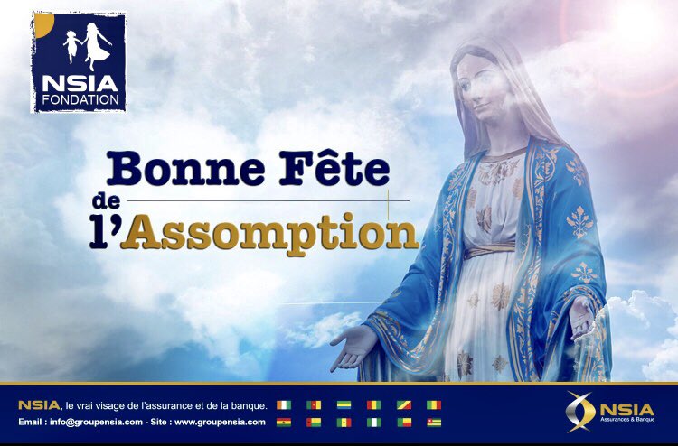 NSIAFondation's tweet photo. #nsiafondation  vous souhaite une Bonne fête de l’Assomption 🙏🏼 Paix ✌️ &amp; Amour ❤️‍🔥😇
#Assomption 
#sinvestirpourunavenirmeilleur https://t.co/wAtmbOl5EF