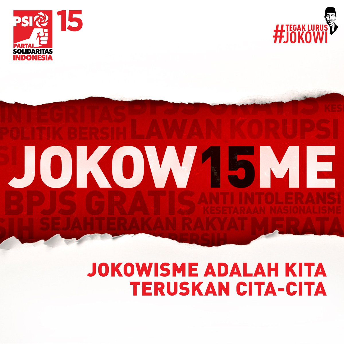 JOKOWISME ADALAH MANISFESTASI GAGASAN KEADILAN SOSIAL BAGI SELURUH RAKYAT INDONESIA.

#Jokowisme 
#TeruskanJokowisme 
#TegakLurusJokowi 
#PSI
#IndonesiaMaju