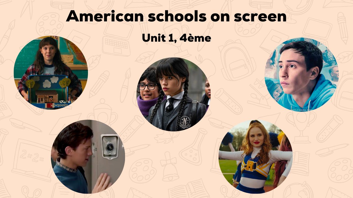 englishoclock's tweet photo. Voici la séquence n°1 de l'année en 4ᵉ (juste après la séquence welcome back to school qui arrive). Une séquence axée sur les écoles américaines, mais à travers le prisme des séries.
https://t.co/QDvvArcudD https://t.co/I4XIZqnksc