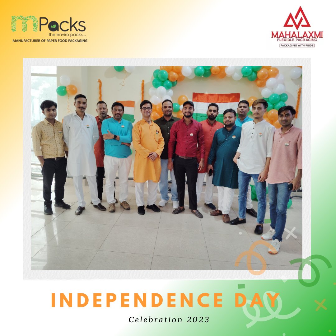 Mpacks_In's tweet photo. Celebrating Freedom & Innovation!🎉
Team Mpacks - Mahalaxmi Flexible Packaging wishes everyone a joyful Independence Day.
"Innovation is our freedom to shape the future." 🚀
#IndependenceDay2023 #IndependenceDay #Mpacks #MahalaxmiFlexible packaging #ProudToBeIndian #15AugustVibes https://t.co/PQIRD9tVGq