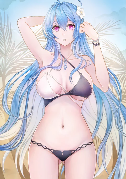 水着ヘレナかきました #アズールレーン 