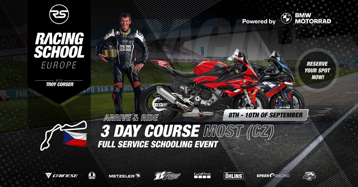 Arrive &amp; Ride the new 2023 BMW Motorrad S 1000 RR on Autodrom Most #RR #sbk #makelifearide

Autodrom Most 
From the 8th - 10th of September!
Full service schooling event Powered by BMW Motorrad

Last chance to ride with us in 2023!
Info &amp; registration: racing-school-europe.com