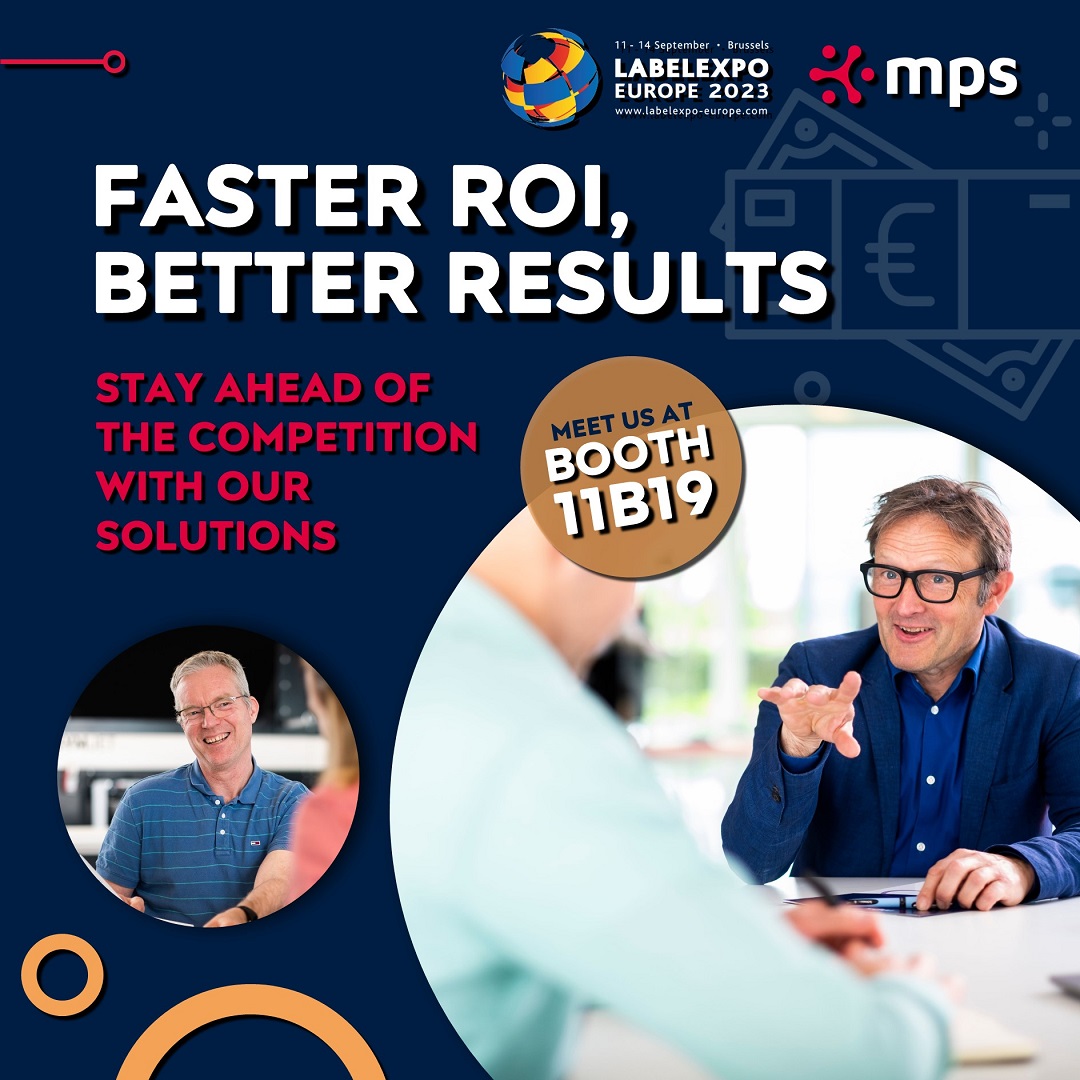 MPSSystemsbv's tweet photo. Shorten your payback period and maximize your return on investment with MPS. Our solutions are designed to deliver tangible results and help you stay ahead of the competition. 💹

How? We will show you during the LabelExpo Brussels 2023. Meet us at booth 11B19. 

#ConnecttoGrow https://t.co/Zkxs94DMAW