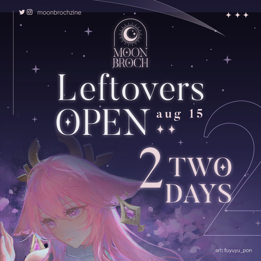 🌗TWO DAYS LEFT UNTIL LEFTOVERS🌓

Leftover sales for Moonbroch are opening in two days! If you didn’t manage to get a copy during preorders or simply want to get your hands on extras, make sure to mark your calendars!