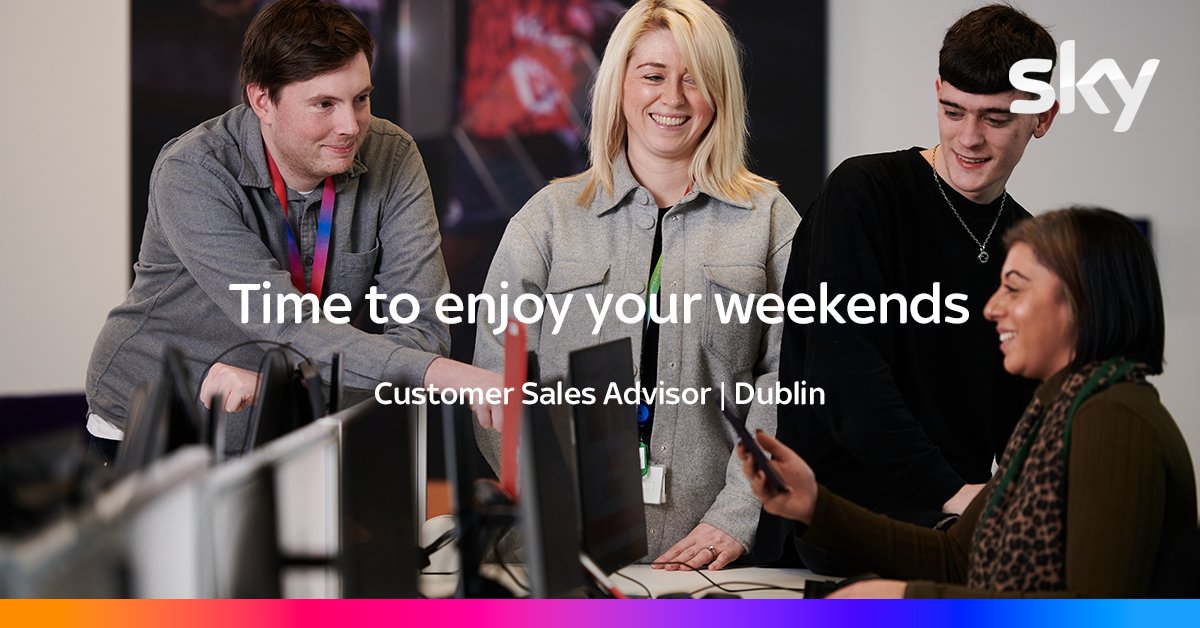 Join a winning team at our Dublin Contact Centre.
 
It’s our people that make Sky a truly exciting and inclusive place to work – a place where you can be yourself and let your skills shine.

Apply today 👉 lifeatsky.co/3QxCxqU

#WorkForSky #Dublin