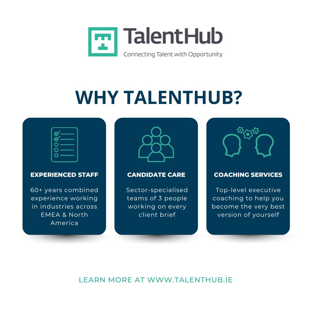 Why choose TalentHub? We offer a range of bespoke recruitment solutions to suit whatever your staffing needs may be. Contact our team today: bit.ly/45pzpBB

#lookingtohire #hiring #recruitmentservice #employers #irishbusiness
