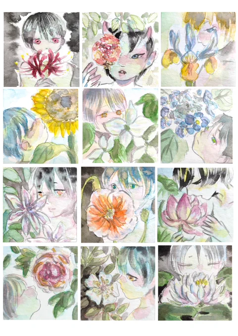 少年と生き物や植物を描くのが好きです〜アナログは今年はじめました!よろしくお願いいたします!#透明水彩 #夏の創作クラスタフォロー祭 