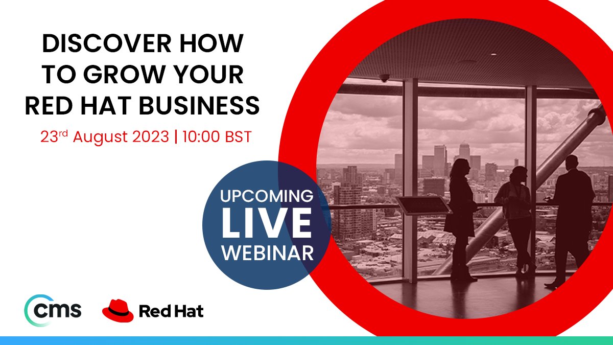 CMSDistribution's tweet photo. Here is your reminder to attend our upcoming live webinar on 23rd August 2023 at 10:00 BST to discover how to grow your @RedHat business and learn what benefits and resources are available to Red Hat partners.

Register Now - https://t.co/3dXxY5dVW7

#CMSDistribution #RedHat https://t.co/ubJpmkNaBT