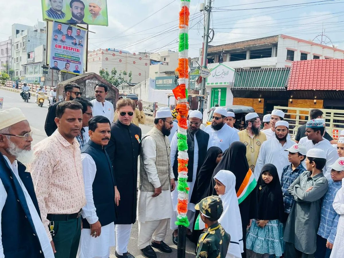 RiyazEffendi's tweet photo. On The Occasion Of Independence Day Hoisted Indian National Flag At Various Places In Hyderabad.

@asadowaisi https://t.co/YARD5uwjLt