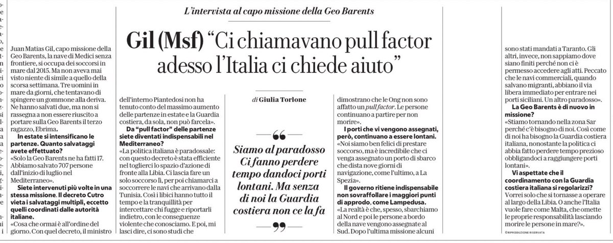 Francesco Ferrante (@franferrante) on Twitter photo #daleggere
L’intervista <a href="/MSF_ITALIA/">MediciSenzaFrontiere</a> #Geobarents
Contro ipocrisia cattiva del Governo italiano
#migranti
#iostoconleong #daleggere
L’intervista <a href="/MSF_ITALIA/">MediciSenzaFrontiere</a> #Geobarents
Contro ipocrisia cattiva del Governo italiano
#migranti
#iostoconleong