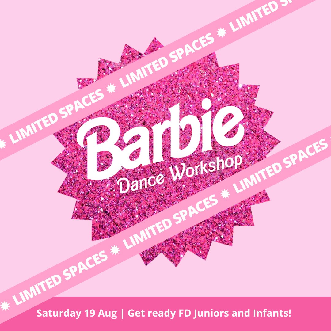 FreemanDance's tweet photo. SO EXCITED for this workshop on Saturday!! 💖 Limited spaces left for those who still want to sign up.

Delivered by the amazing miss Morgan and miss Ruby. Dress code: Pink! Wear your favourite Barbie (or Ken!) outfit or accessories

Infants 11-12pm (£5)
Juniors 12.15-1.45pm (£8) https://t.co/s8hATmwIZF