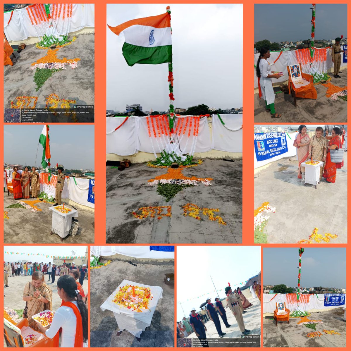 MkcNcc's tweet photo. #AzadiKaAmritMahotsav 
#HarGharTiranga 
13 - 15 August Continue celebration conducted by NCC Unit of MKC SW/COY 3, KOL B, WB &amp; S DTE.
Flag hosting at the residence and flag hosting at the college premises.
@nccwbskm https://t.co/tCOgv0WEkm