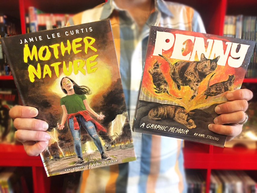 Meet artist @karlstevensart in-shop this Sat Aug 19 11-2! We’ll have his new graphic novel, Mother Nature, written by <a href="/jamieleecurtis/">Jamie Lee Curtis</a> and Penny, that he also wrote. He’ll be doing head sketches for $25 &amp; he’ll have some original art pages from Mother Nature. Signatures are free.