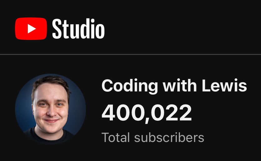 LewisMenelaws's tweet photo. 400,000 subscribers… seriously can’t comprehend this number. 

Thanks so much to everyone who watches ❤️ https://t.co/UcnQQ9HUUi