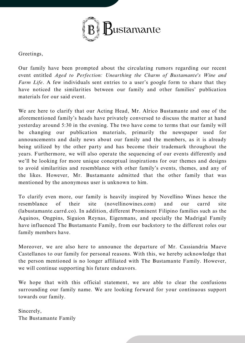͏͏
͏͏ ͏
͏͏ ͏
͏͏The 𝕭ustamante Family     

The Bustamante Family’s Official Statement. 

READ.⠀  MORE.⠀ ⠀ ⠀ ⠀

͏͏ ͏
͏͏ ͏
͏͏ ͏
͏͏ ͏