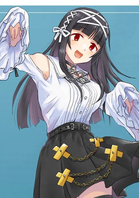 Skebの依頼で新キャラをデザインしました。ありがとうございます。「怪異の類とみなされている」とのことでしたので、おばけと蜘蛛と封印をモチーフにして、これまでよりキャラクター感のある外見に挑戦してみました。ここ数日、連日部屋で蜘蛛を見かけてたんですが、この子描いてたせい…? 