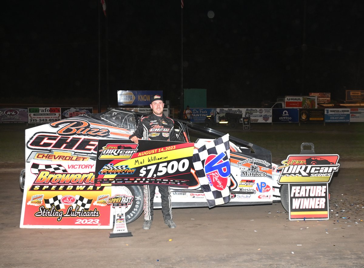 RacingProMedia's tweet photo. Williamson makes late race charge to score fourth win of the championship season and cuts into Matt Sheppard’s points lead
#MatWilliamson #MattSheppard #TimSears #SupeDIRTcar #Racing #Winner #NewYork #BrewertonSpeedway #SummerFAST @SuperDIRTcar
https://t.co/k1IxgLZ7eh https://t.co/NIrAJ7IQfb