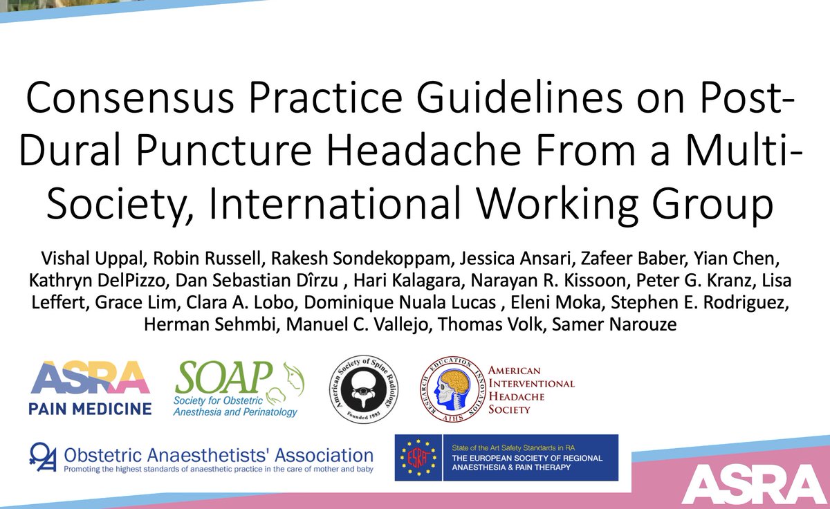 Dr. Vishal Uppal MBBS, FRCA 🇨🇦🇮🇳🏴 (@ropivacaine) on Twitter photo Question 1: When should PDPH be suspected?
✅PDPH should be suspected if headache or neurological symptoms, which may be relieved when lying flat, occur within five days of a neuraxial procedure.
🆓 Executive summary <a href="/JAMANetworkOpen/">JAMA Network Open</a> 👇
🔗jamanetwork.com/journals/jaman…
2/10 Question 1: When should PDPH be suspected?
✅PDPH should be suspected if headache or neurological symptoms, which may be relieved when lying flat, occur within five days of a neuraxial procedure.
🆓 Executive summary <a href="/JAMANetworkOpen/">JAMA Network Open</a> 👇
🔗jamanetwork.com/journals/jaman…
2/10