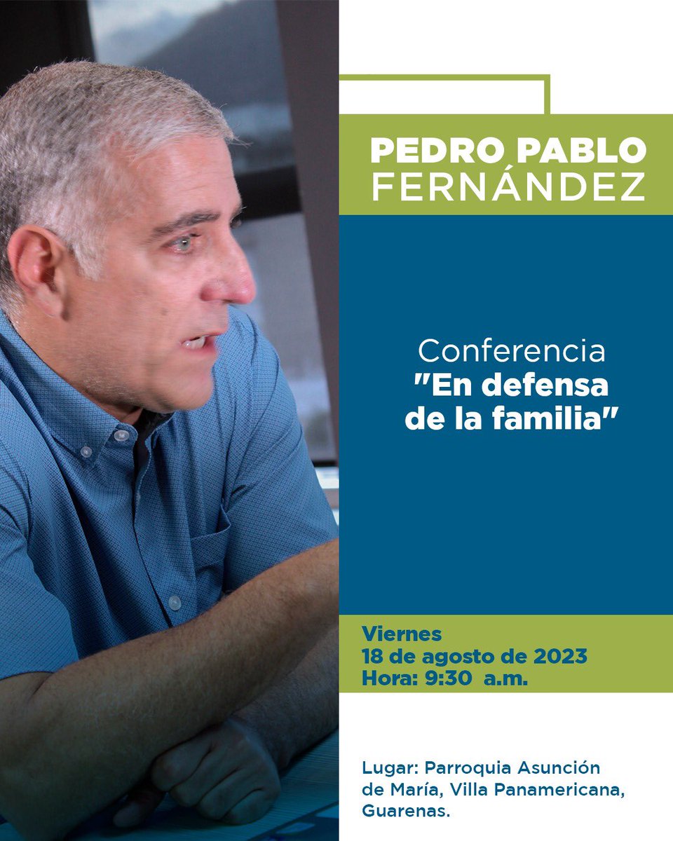 ProvidaGuarenas's tweet photo. .📌 *GUARENAS*:  *Día:* Viernes 18 de agosto  *Hora:*  9:30 am *Lugar:* Parroquia Asunción de María, Villa Panamericana, Guarenas.  Los asistentes a este evento tendrán el cupo para participar en el Taller de Promotores de la defensa de la familia, que será dictado por el IFEDEC. https://t.co/zyE8OSzZ5u