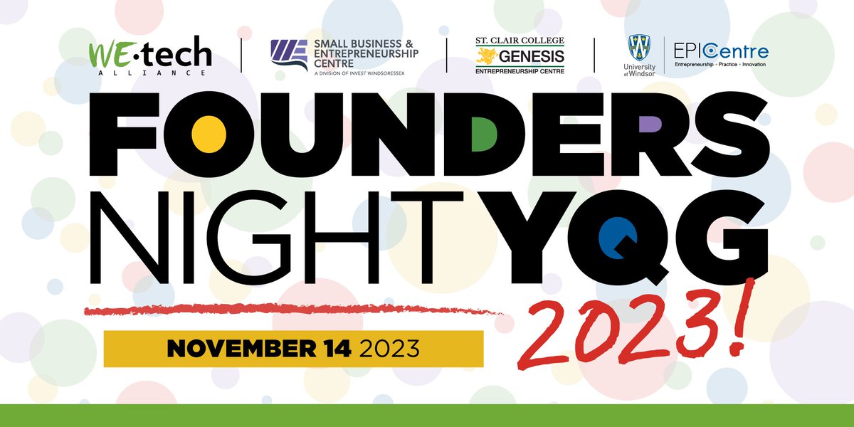 SAVE THE DATE! 🗓️

Founders Night YQG is returning on November 14, 2023.

Stay tuned for more information to come.

#FoundersNightYQG #YQG