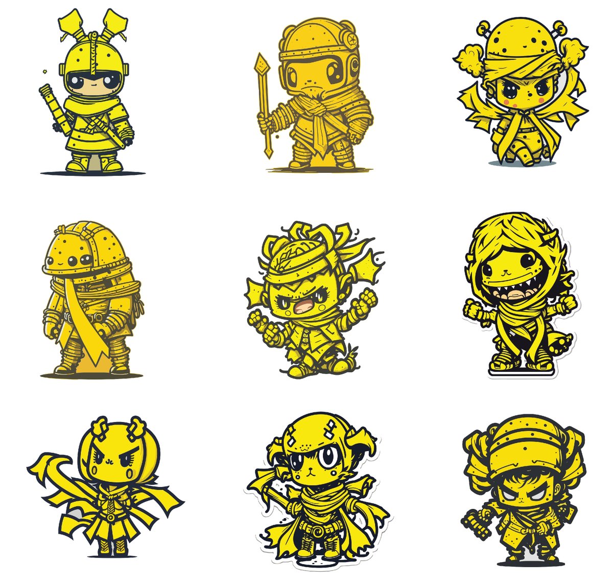 dotlinestory's tweet image. A first try to create a cartoon character. A set of Little Yellow Warrior.

support little artist via 📍redbubble.com/people/DotLine…

#CartoonArt #Stickers #stickerlover #sticker #ArtificialIntelligence #art #redbubble #redbubbleartist  #redbubbleshop