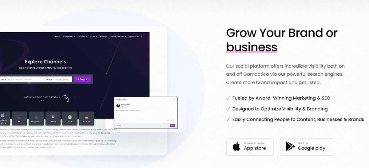 Our focus is on providing people a platform that stands out and gives you more to do than just weed through post after post

We also want to provide value to brands, creators, and businesses