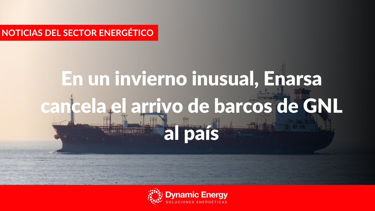 DynamicEnergyAr's tweet photo. Debido a la baja demanda, #Enarsa se encuentra negociando la cancelación de buques de Gas Natural Licuado (#GNL) que tenía contratados para este mes. Leé el artículo completo en el enlace ⬇⬇⬇

https://t.co/0smVo224Oq https://t.co/n89yzkBwYy