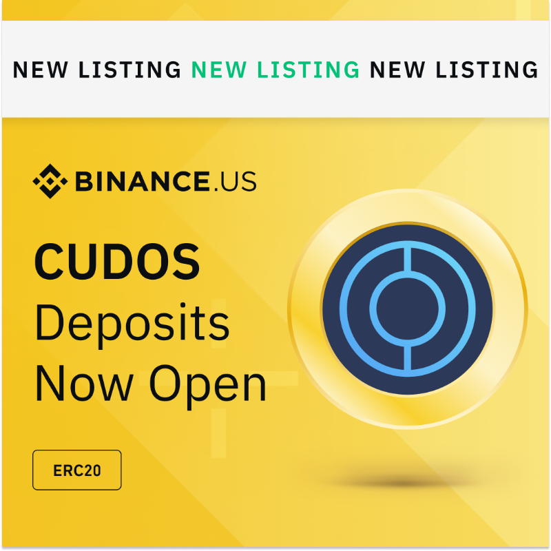 BinanceUS's tweet photo. NEW LISTING: $CUDOS

Deposits are open for CUDOS on #BinanceUS! Trading begins tomorrow, 8/16/23.

@CUDOS_ provides decentralized cloud computing via its L1 blockchain, allowing users to configure resources from a network of providers.

Learn more: https://t.co/fJcjurOewI