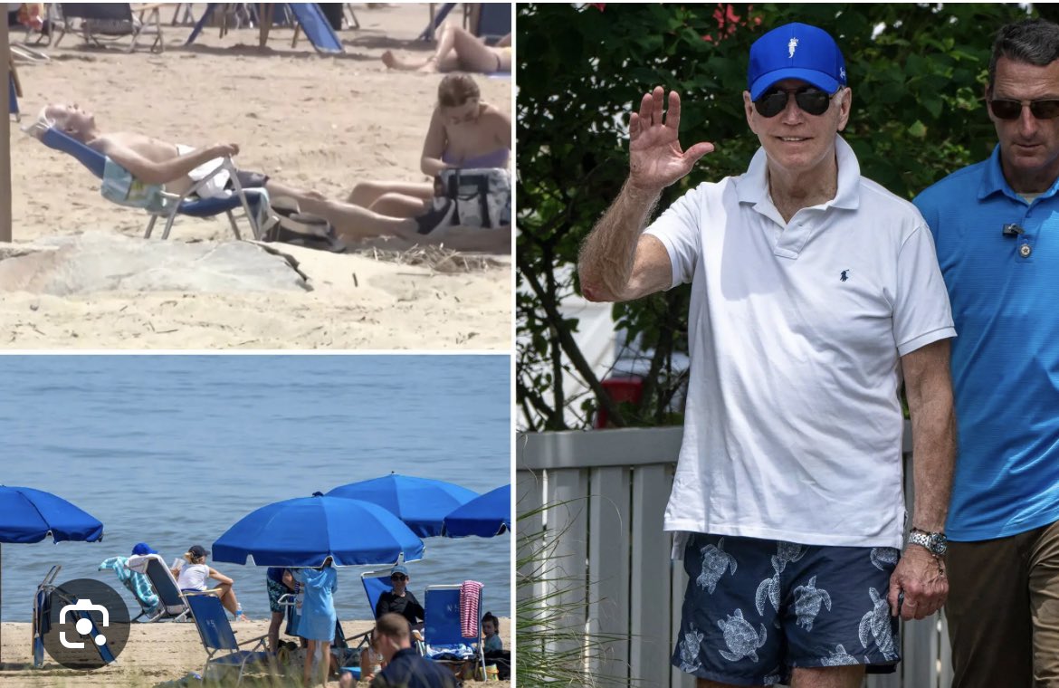 #Maui residents jump into the ocean to escape the fires while their President sunbathed at a #Delaware beach 🏝️ 

He did comment on the emergency though 🆘 

“No comment” 🤬
#BidensAmerica 
#HawaiiBurnsOnPurpose 
#BidenWorstPresidentEver