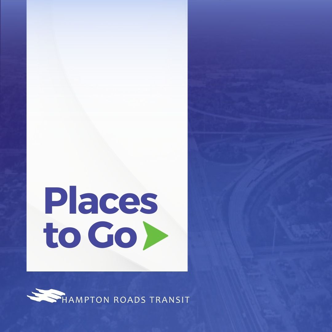 gohrt_com's tweet photo. Try something new this week - take transit! Visit one of these many places in Hampton or Newport News on a bus route near you. 🚌

#gohrt #trytransit #placestogo #hamptonroadsva #publictransit https://t.co/FlGFAPK7Ko