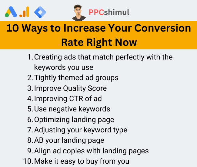 There are a number of ways to increase the cost per conversion of your Google Adwords . Here are a few ways:

#googleadwords #conversionrate