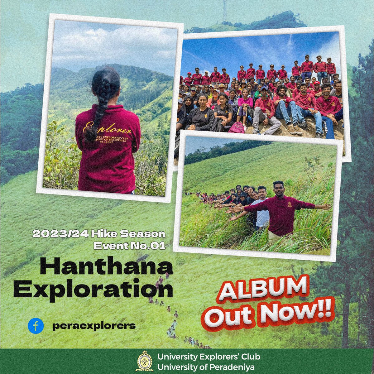 peraexplorers's tweet photo. Event No. 01
Hanthana Exploration
Hike Season 2023/24
06/08/2023

#peraexplorers🌎👣
#walkingisliving

https://t.co/HzZhxcabFU https://t.co/rLnwXSCUc9