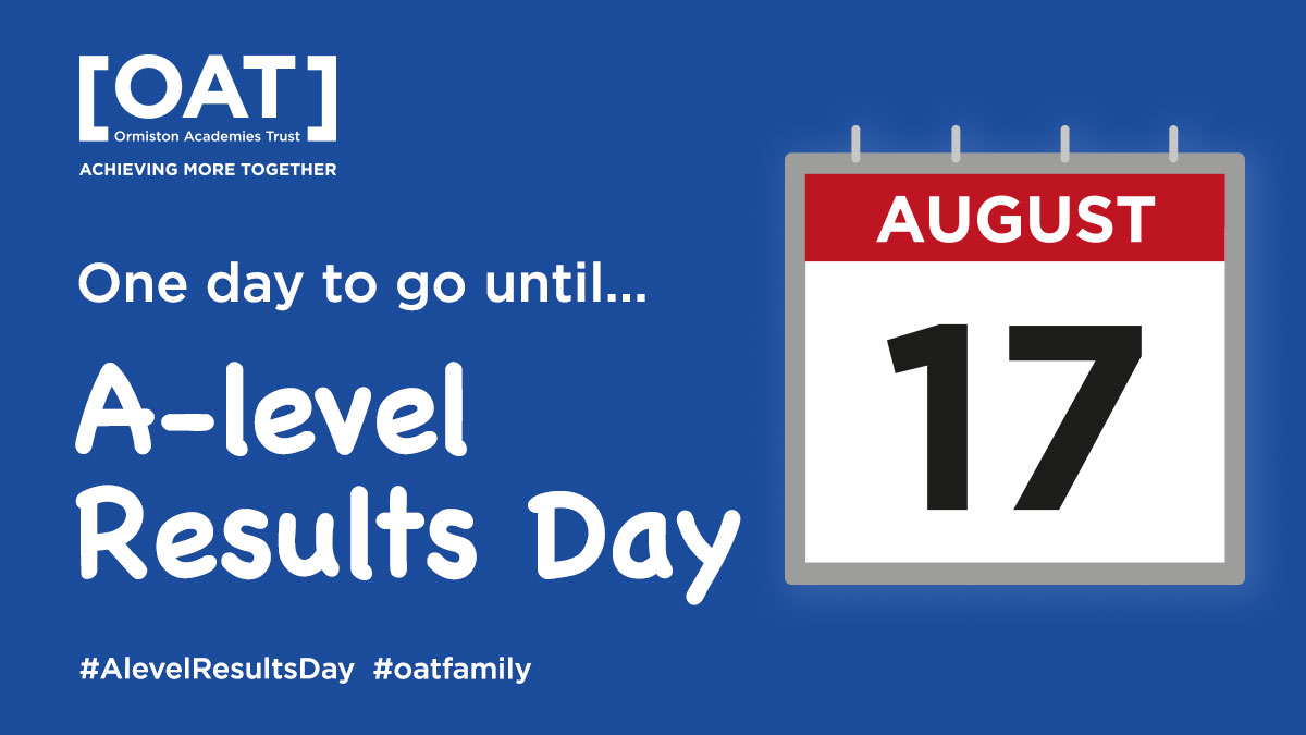 OrmistonAcads's tweet photo. With #alevelresults tomorrow, we'd like to wish a BIG congratulations to all our students, for all their efforts, perseverance &amp; drive through their exams👏 

But remember, results do not define you because you are already amazing! 💙
#resultsday2023 #PositiveMindset #OATfamily https://t.co/70uRnJ4Xp8