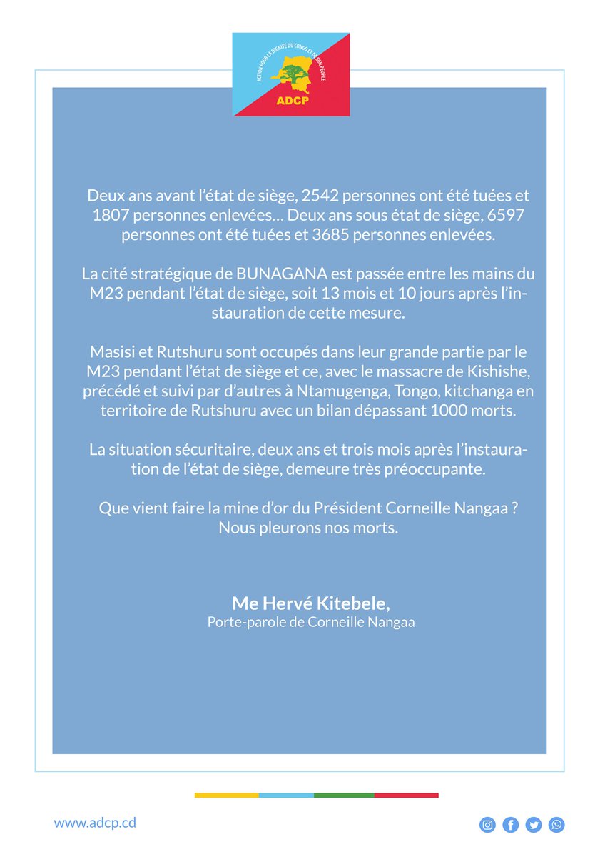 AdcpOfficiel's tweet photo. Réagissant aux propos de @ThierryMonse 
#EtatdeSiege #RDCongo 
@CNangaa @Kitebeleherve13 @FondationYLN @martens_bonyoma @CandideKipulu @HarmonieKembo https://t.co/A6c55KJ39P