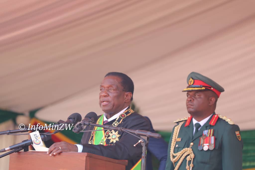 nicolehondo's tweet image. &quot;Our country condemns wanton Western aggression  and opposes the use of sanctions as a foreign policy tool under the notion ‘might is right”. We continue to 
call for a global system based on the principles of the UN Charter  and equality,&quot; @edmnangagwa 
#DefenceForcesDay2023
