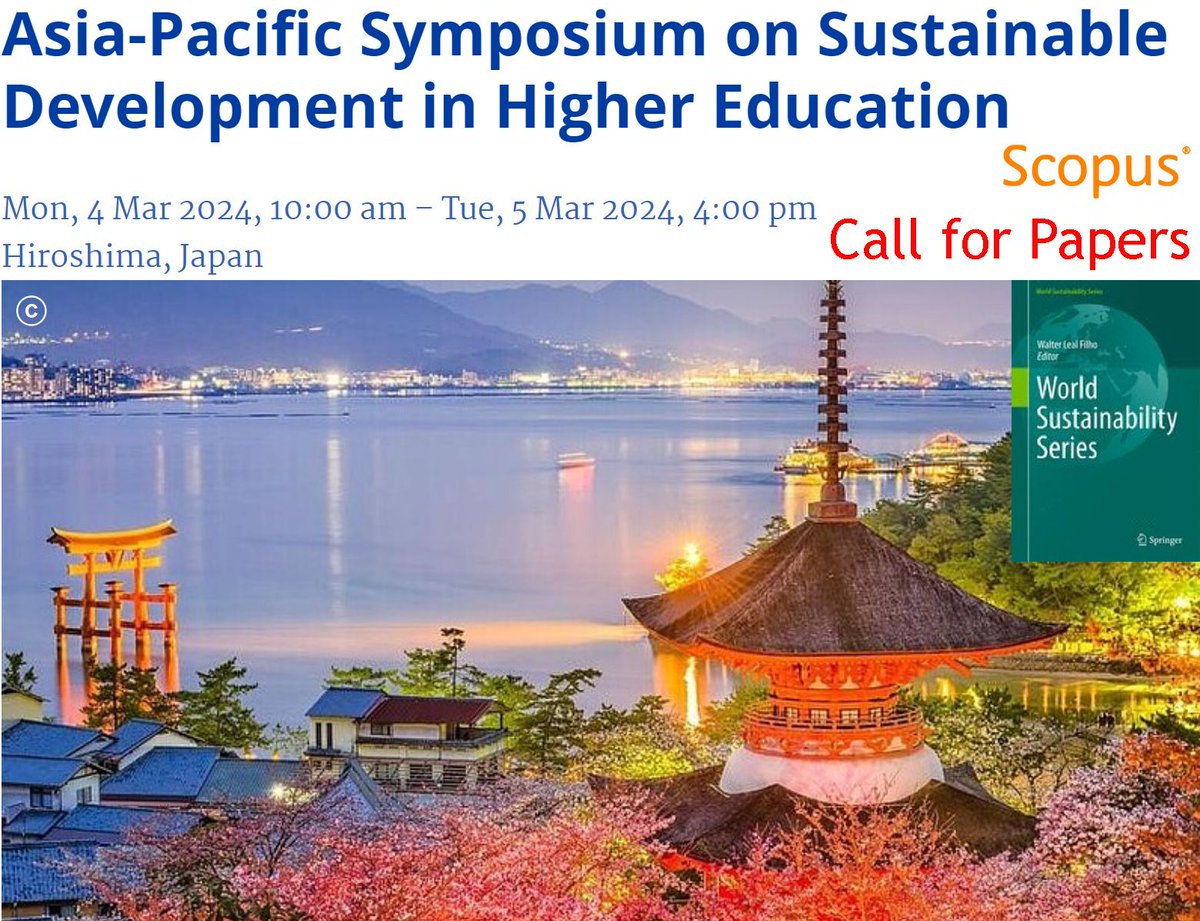 Call for submissions to the Asia-Pacific Symposium on Sustainable Development in Higher Education. More details about the symposium: lnkd.in/gs6y_dVJ

The deadline for submission of abstracts is 15th September 2023. Full papers are due by 30th November 2023. #cfp