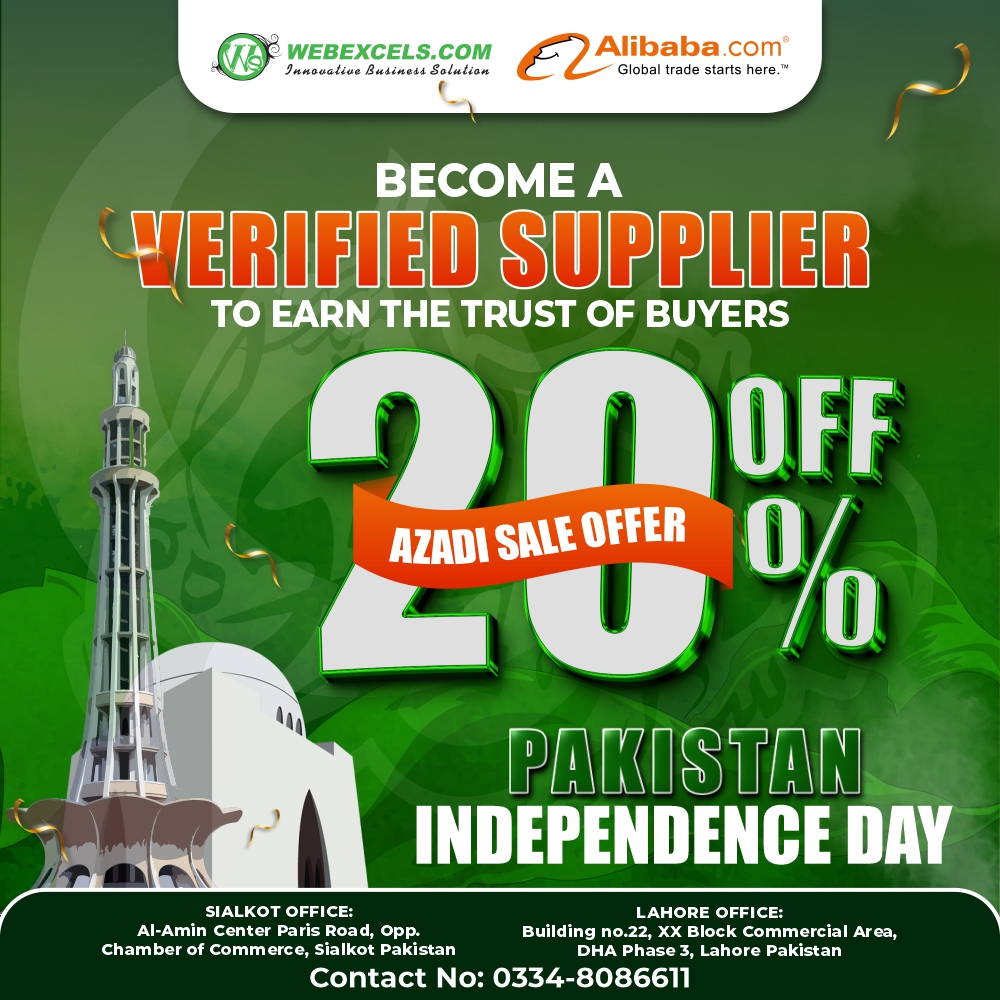 web_excels's tweet image. "🎉 Embrace Freedom with the Azadi Offer on Alibaba Membership by Web Excels! 🌐 Supercharge your business growth and explore endless opportunities. Don't miss out on this exclusive deal! #AzadiOffer #AlibabaMembership #WebExcels #BusinessGrowth"