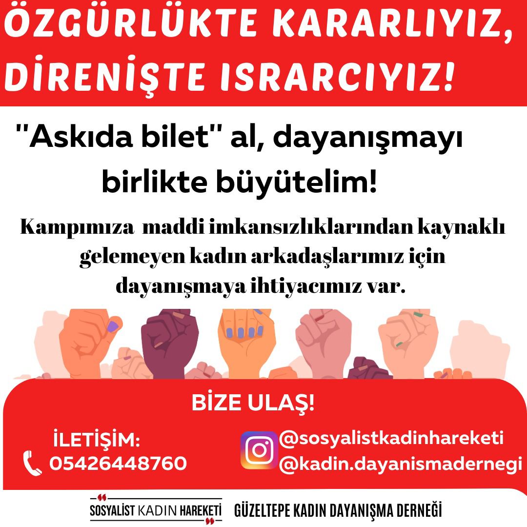 🔴 Askıda bilet al, dayanışmayı birlikte büyütelim! 2. Kadın Kampı'nda buluşalım!