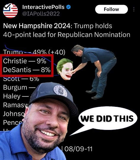 miguelifornia's tweet photo. ๐Hey Team DeSantis - WE DID THIS๐คฃ
#TheDilleyShow @WarlordDilley #Trump2024 https://t.co/y1QKbvtH78