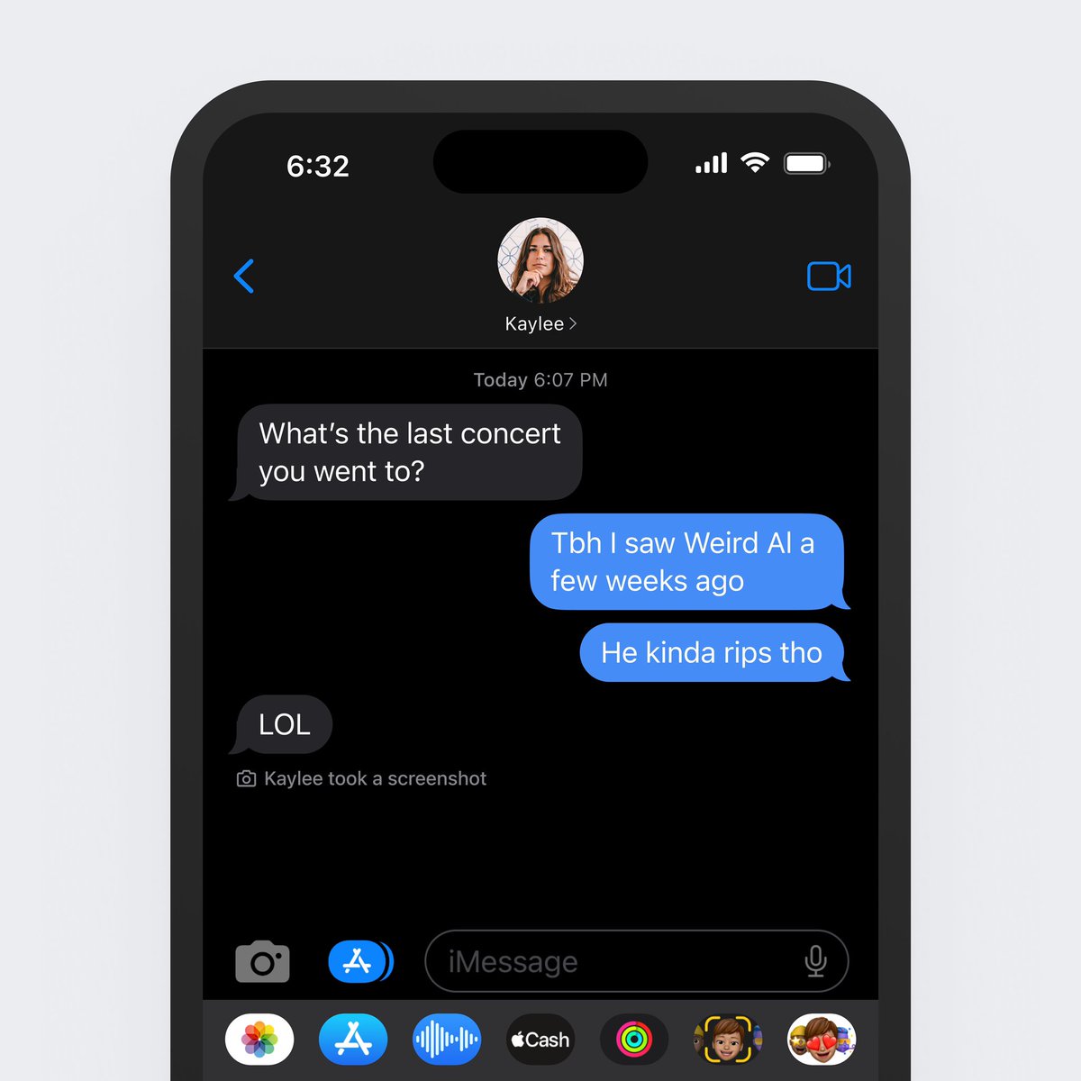iMessage shows you when someone takes a screenshot