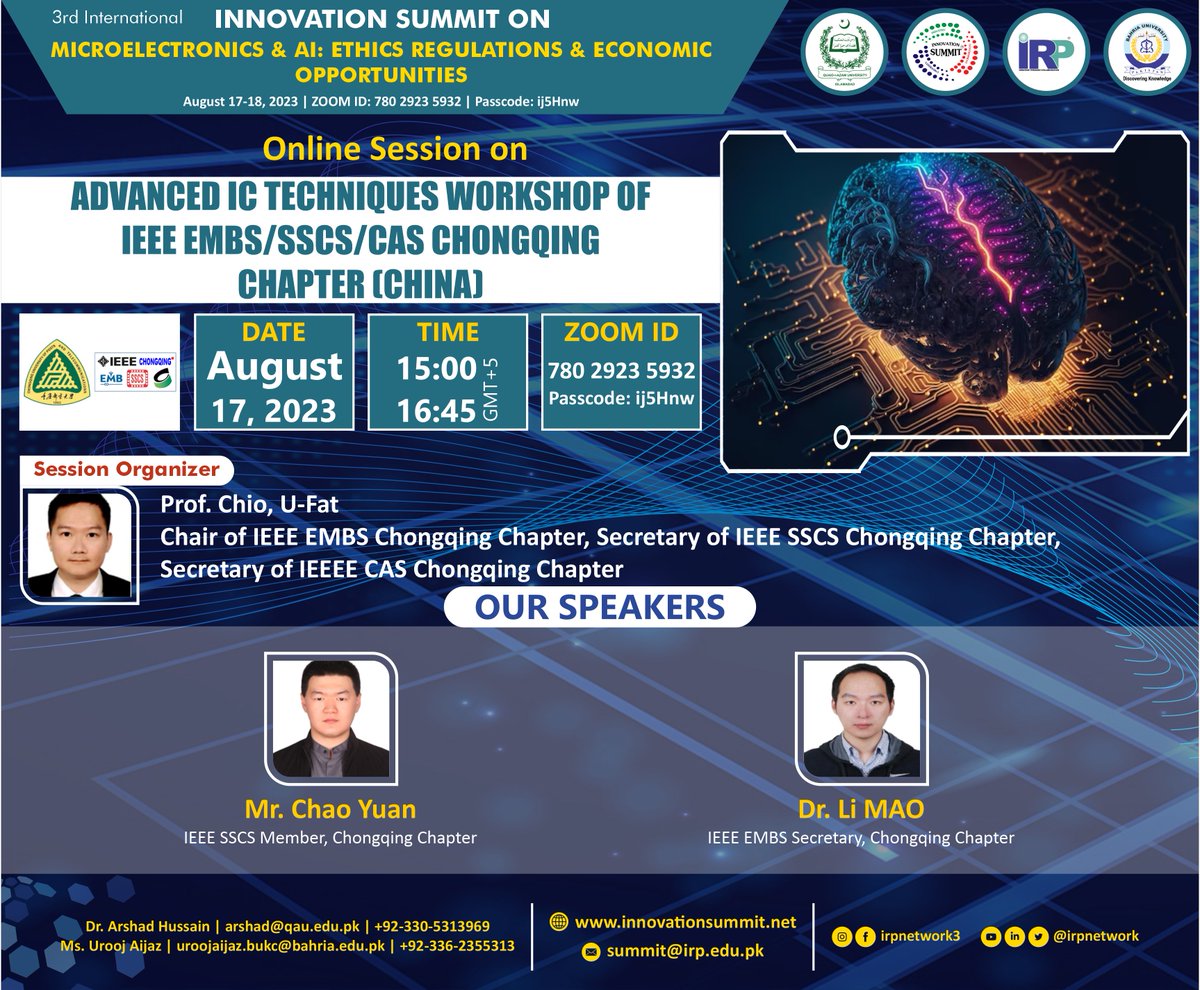 irpnetwork's tweet photo. Innovation Summit on Microelectronics &amp; AI: Ethics, Regulations and Economic Opportunities
Aug 17-18, 2023
https://t.co/PItXLhK8qB...
#InnovationSummit #onlinesummit #AISummit #AI #microelectronics #InaugurationCeremony #SUMMIT2023 #technologysummit #ArtificialInteligence https://t.co/WeC02Wl45N