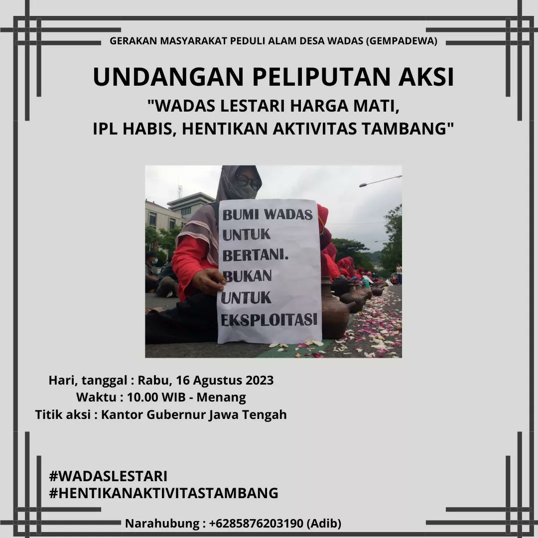 Wadas_Melawan's tweet photo. Bertahun-tahun warga Wadas menolak rencana penambangan batuan andesit untuk dijadikan Bendungan Bener. Wadas bukan hanya sekadar wilayah administratif yang dapat diubah sedemikian rupa dengan dalih pembangunan untuk kepentingan umum. https://t.co/9UOf7dP8nP