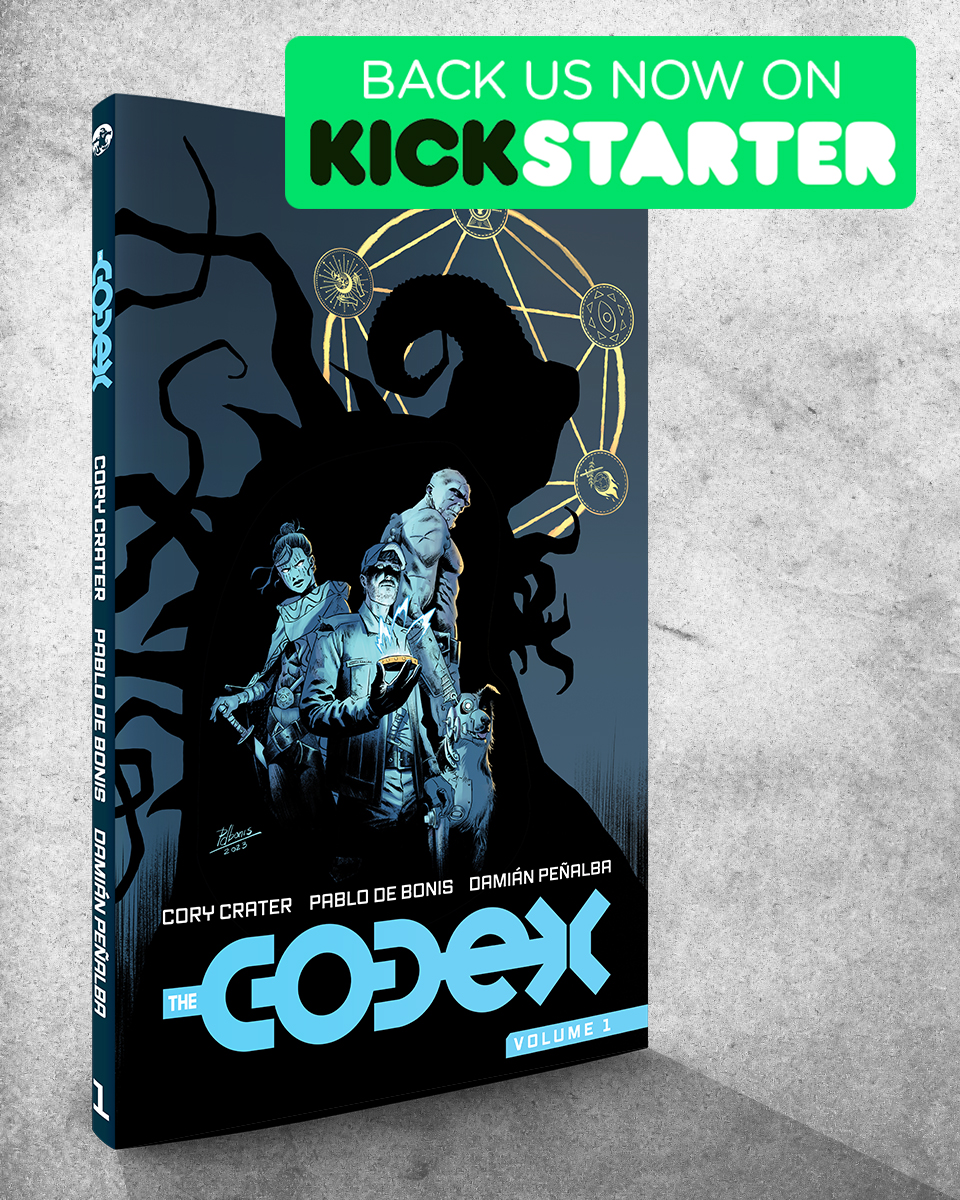 HayburnerLLC's tweet photo. Hey party people, #TheCodex is available on @Kickstarter RIGHT NOW! 196-pages, fully completed and ready for purchase in softcover, hardcover and deluxe editions, this graphic novel takes the post-apocalyptic genre to new heights! 

https://t.co/cbA7GfkKkU

#comic #graphicnovel https://t.co/S50zSTQZPf