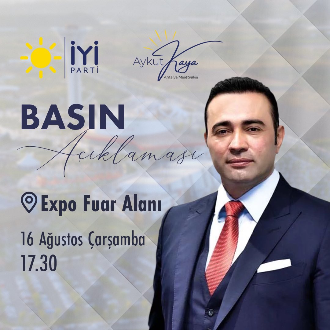 EXPO alanının verimli kullanılarak hem Antalyamız hemde ülkemiz için verimli bir proje yaratılması konusunda yapacağımız basın açıklamamıza davetlisiniz.